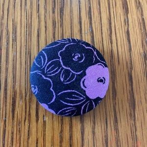 Handmade Black and Purple Flower Interchangeable Badge Topper